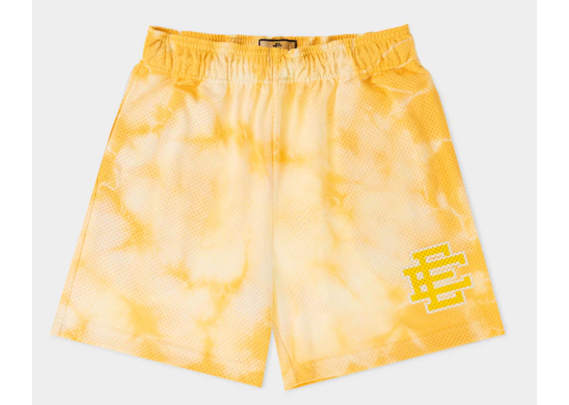 LEMON YELLOW TIE DIE ERIC EMANUEL SHORTS