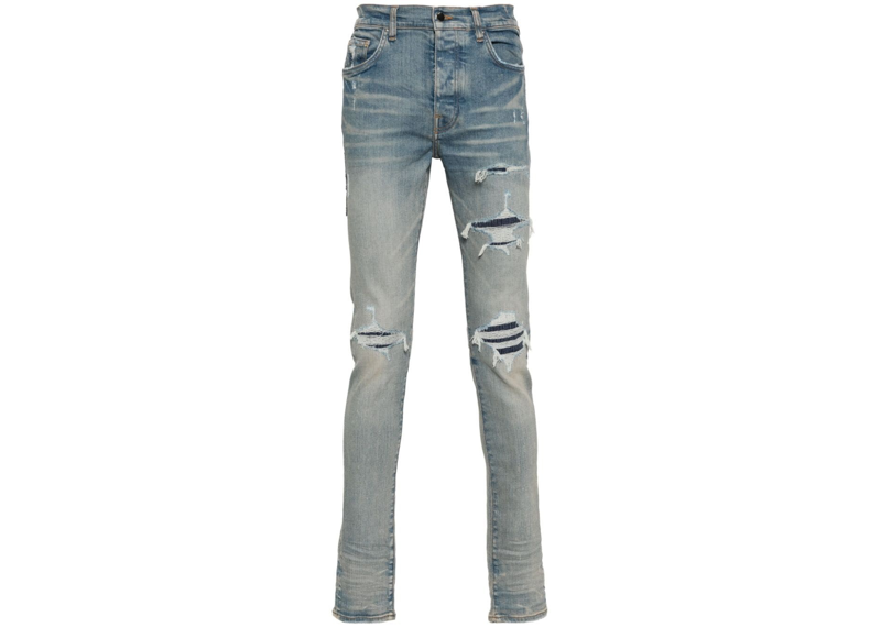 Amiri Logo Patch Ripped Skinny Jeans