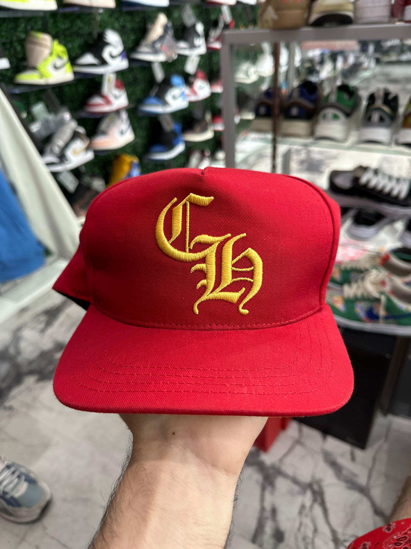 Chrome Hearts CH Silver Button Hat Red/Yellow