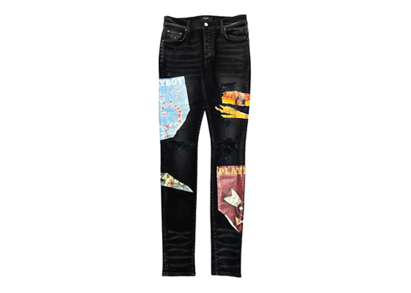 Amiri Playboy Magazine Patches Jeans