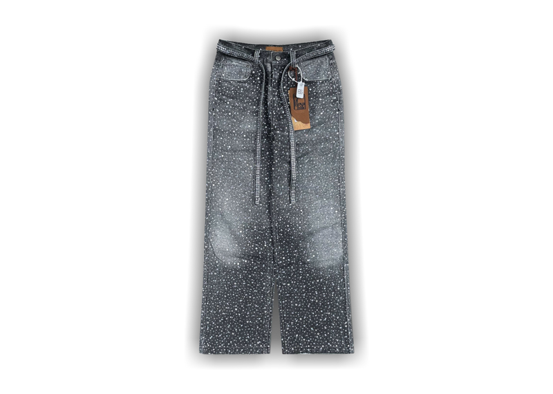 Birth of Royal Child 3D Printed Washed Swarovski Diamond Jeans