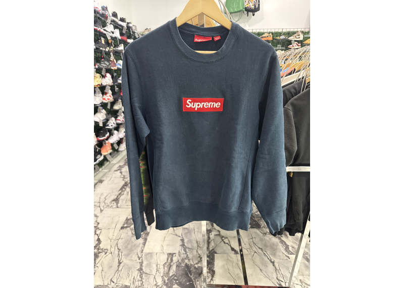 Supreme box logo crew neck navy blue