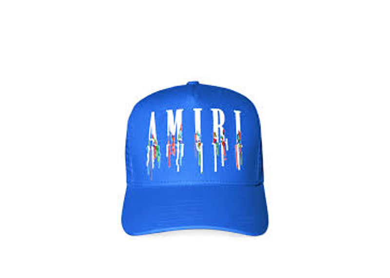 amiri hat blue paint drip
