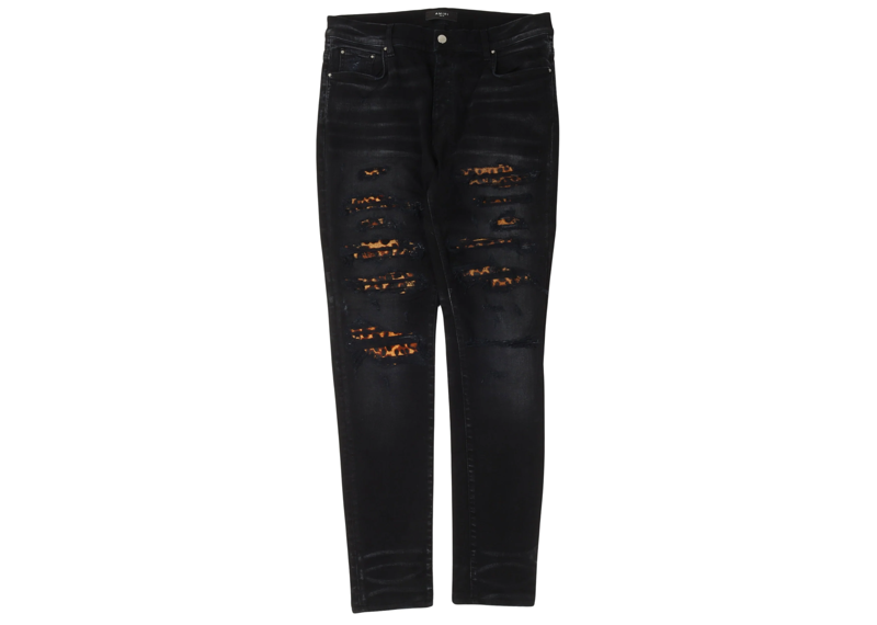 Amiri MX1 Cheetah Print Patches Jeans