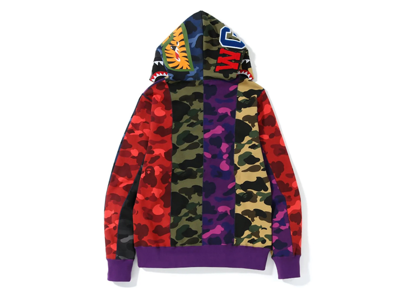 Bape Mix Camo Crazy Shark Full Zip Hoodie