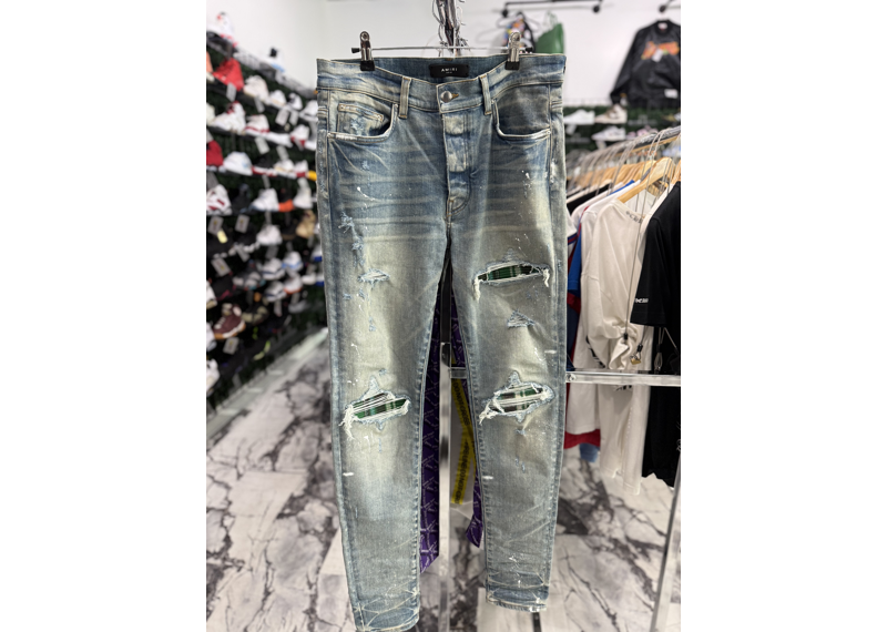 Amiri MX1 Green Plaid Patch