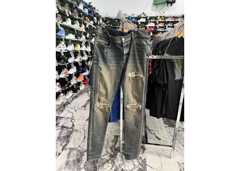 AMIRI PLAID INDIGO