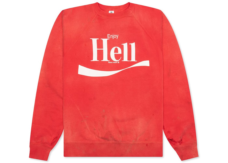 Saint Michael x READYMADE Enjoy Hell red crewneck