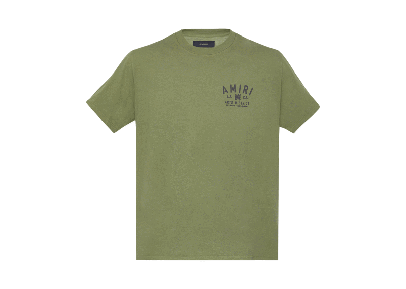 Amiri Amiri Stencil Military Green Tee