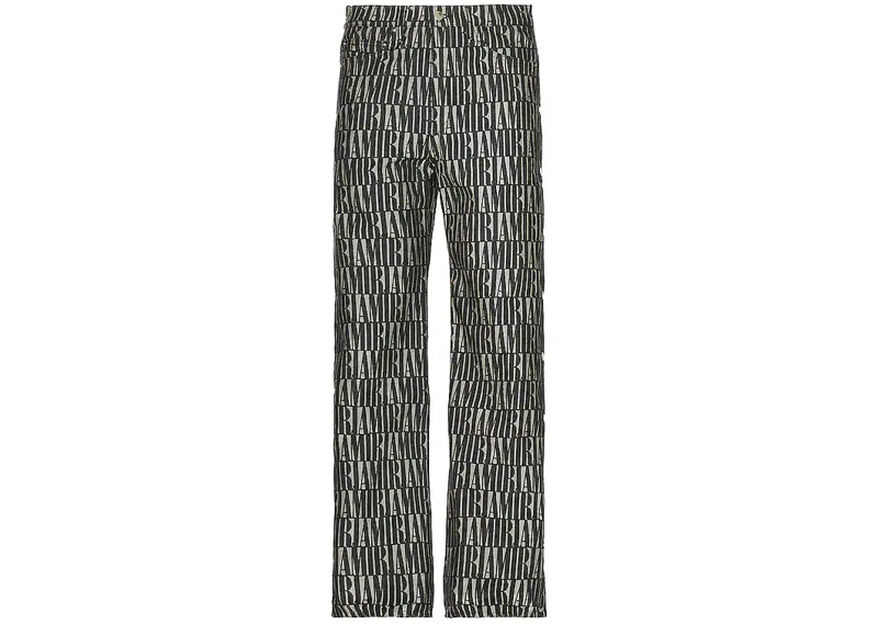 Amiri Jacquard Snap Off Straight Denim Pants