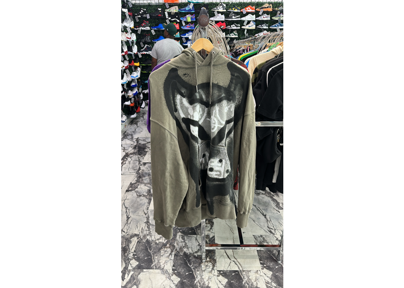 Givenchy Chito Dog Print Hoodie Olive