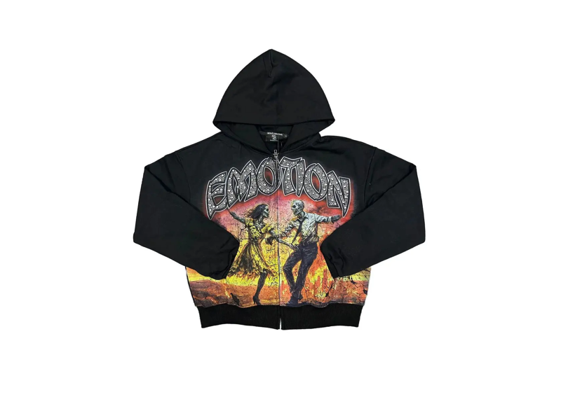 Mixed Emotions Last Dance Rhinestone Black Hoodie