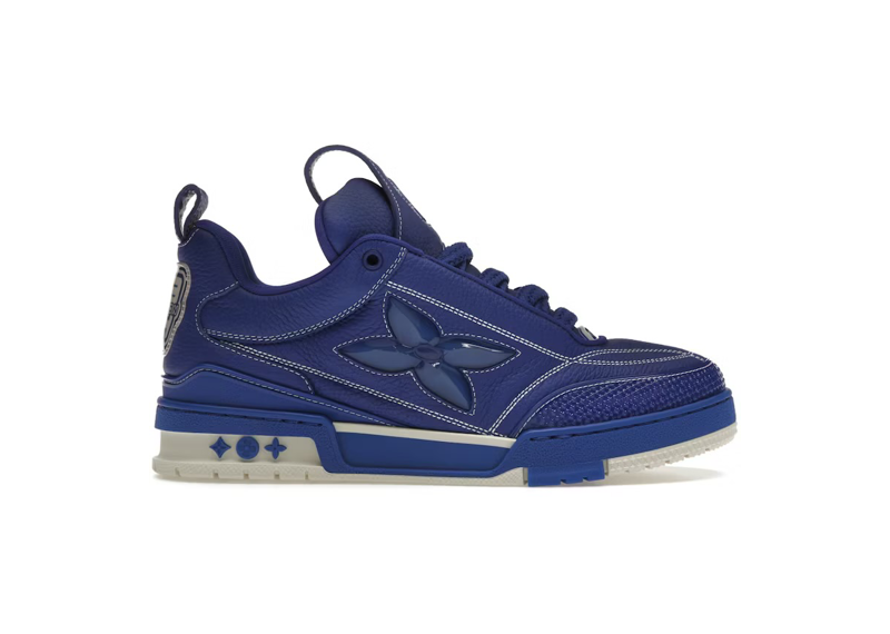 Louis Vuitton Mens LV Skate Sneakers in a vibrant blue colorway.
