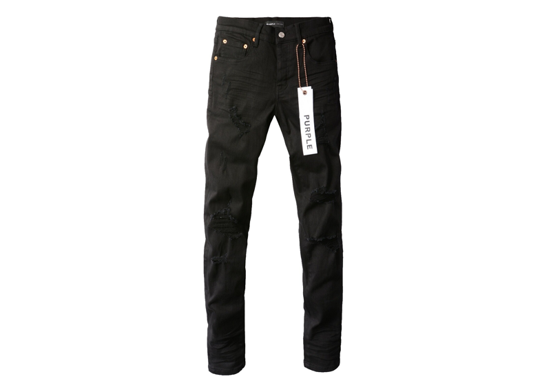 Purple jeans black with rips