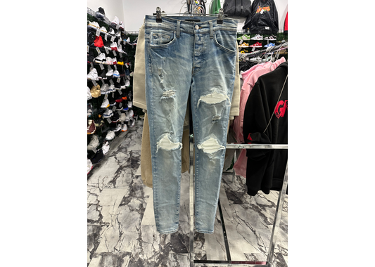 Amiri MX1 White Patch Blue Jeans