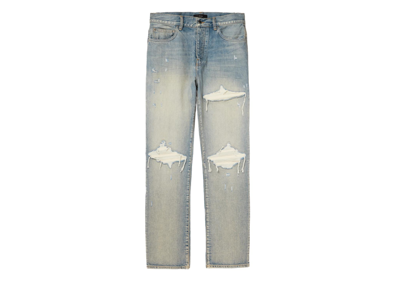 Amiri MX1 white patch light blue jeans