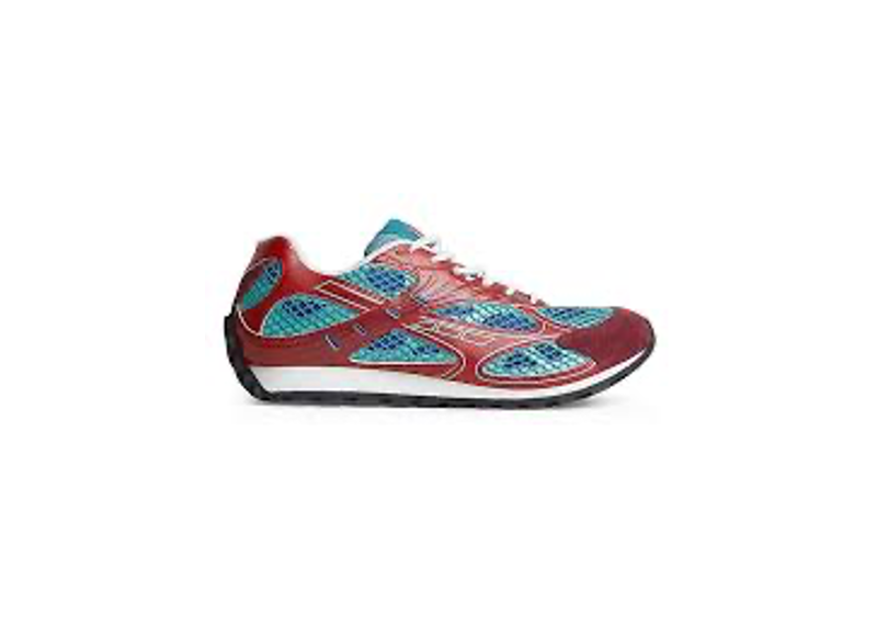 Bottega Veneta Orbit sneakers in the turquoise and cherry colorway