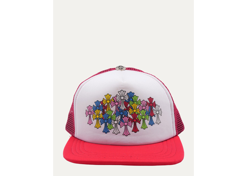 Chrome Hearts Multicolor Cross Trucker Hat red