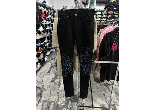 Amiri Paint Splatter Black Jeans