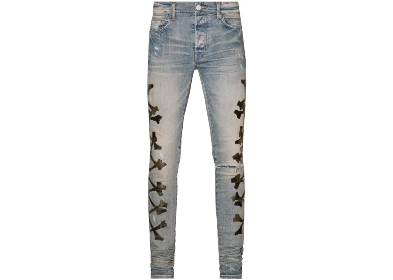 Amiri Bones Skinny Jeans Camo