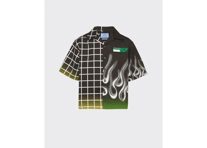 Prada Double Match Heavy Cotton Shirt Grass/Lemon