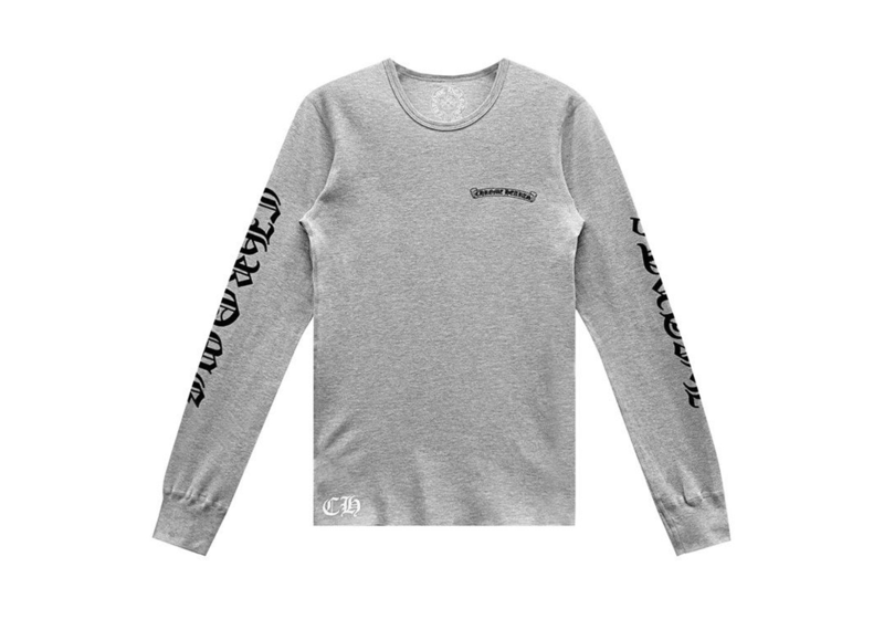 Chrome Hearts Scroll Logo Long Sleeve Thermal Gray