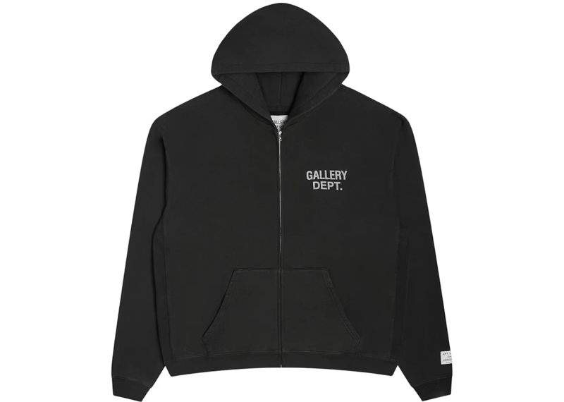 Gallery Dept. 90s Full Zip Hoodie Black
