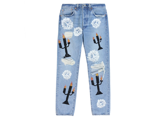 Denim tears x Virgil abloh message in a tear jeans