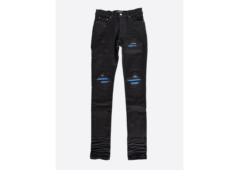 Amiri MX1 Black Jeans Blue Patch