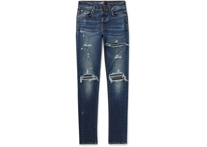 Amiri MX1 Distressed Leather-Pannelled