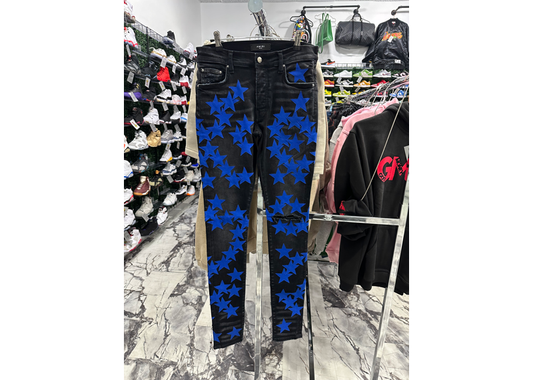 Amiri Blue Star Chemist Black Jeans