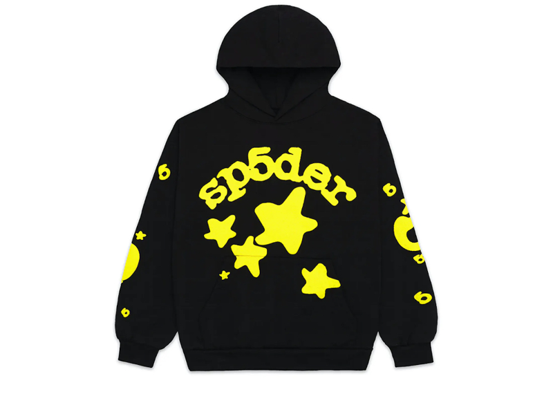 Sp5der Hoodie Black Yellow