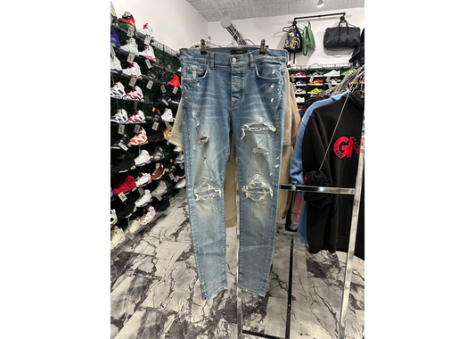 Amiri MX1 Indigo Paint Splatter