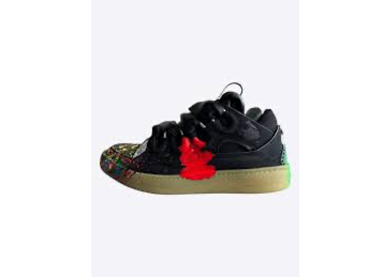 Lanvin Gallery Dept Black Paint Splatter Curb Oversized Womens Sneakers