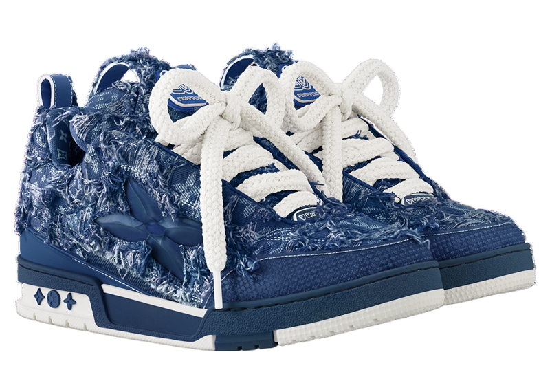Louis Vuttion skate blue distressed denim