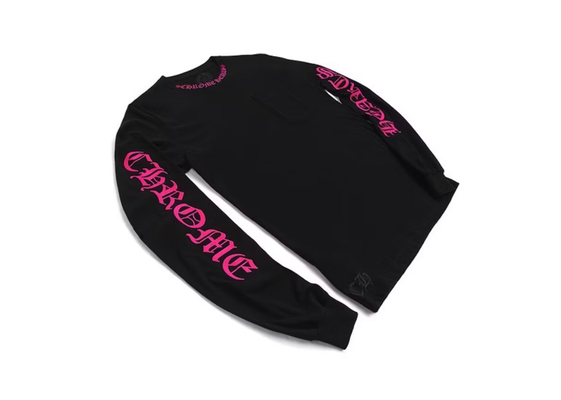 Chrome Hearts Long Sleeve Pocket Crew Hot Pink