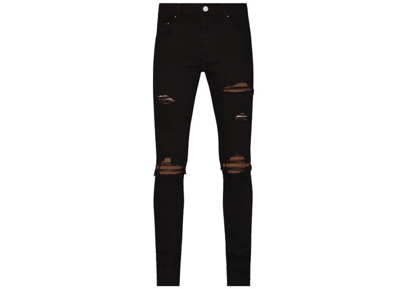 Amiri MX1 Brown Patch Black Jeans