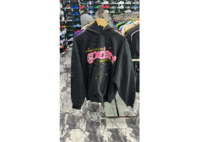 Spider Worldwide Pink Hoodie Black