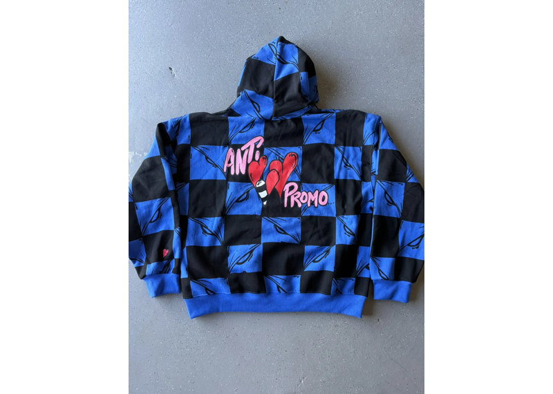 Matty Boy Checkered Hoodie Blue
