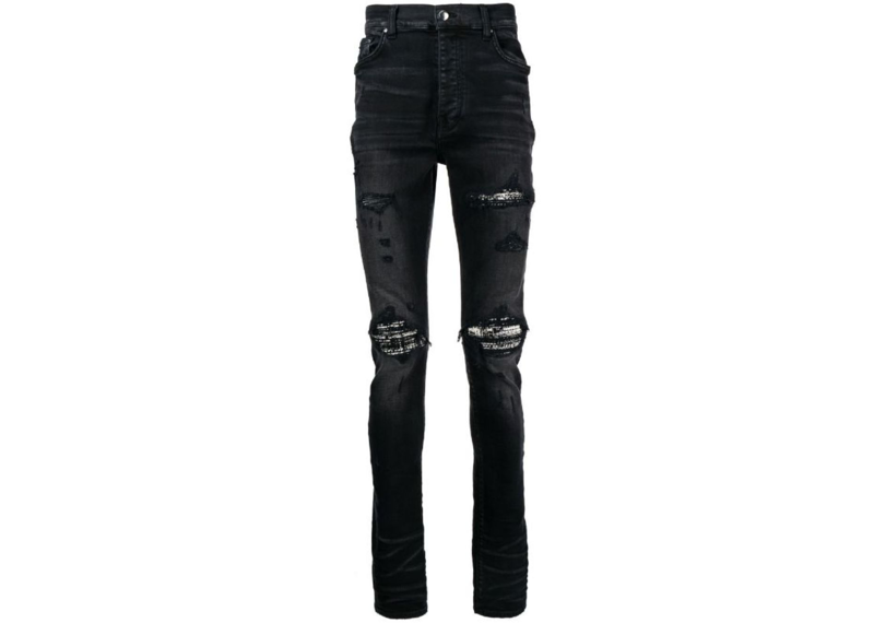 Amiri Distressed Thrasher Black Jeans