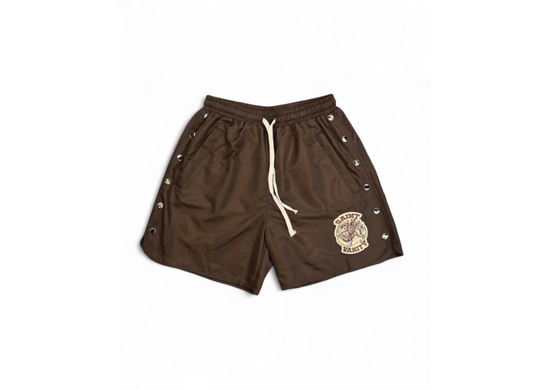 Saint Vanity Brown Nylon Shorts
