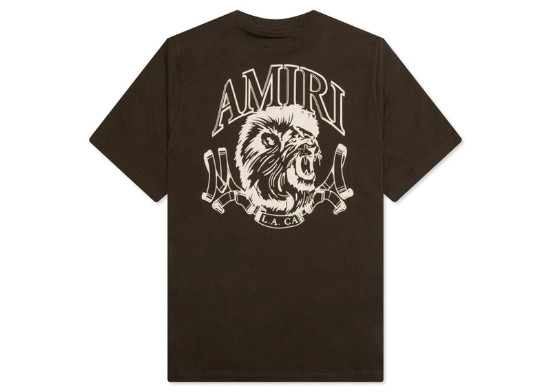 Amiri Lion Outline Tee Brown