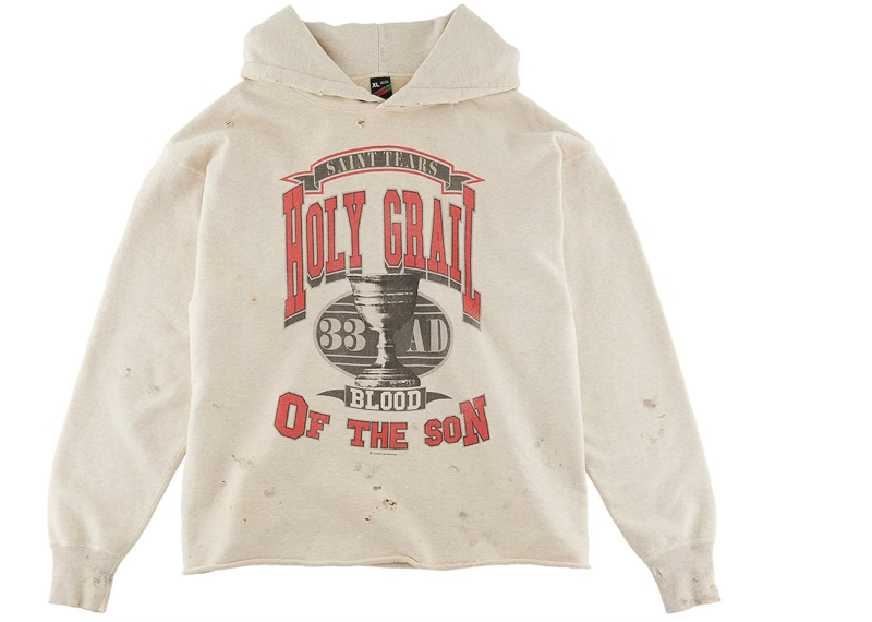 Saint Mxxxxxxx x Denim Tears Holy Grails Vintage Grey Hoodie
