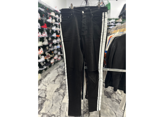 Amiri black white stripe jeans