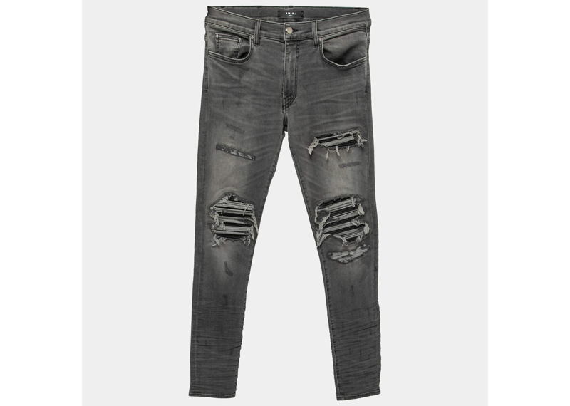 Amiri MX1 Grey Distressed Jeans