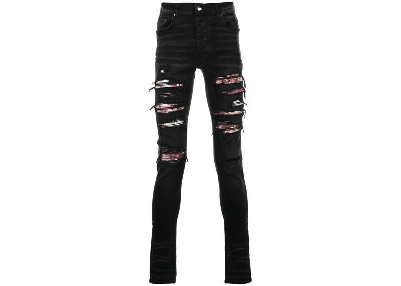 AMIRI Tie Dye Bandana Thrasher Jeans Aged Black