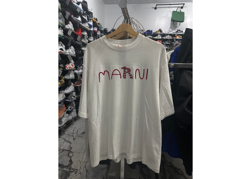 Marni red logo tee