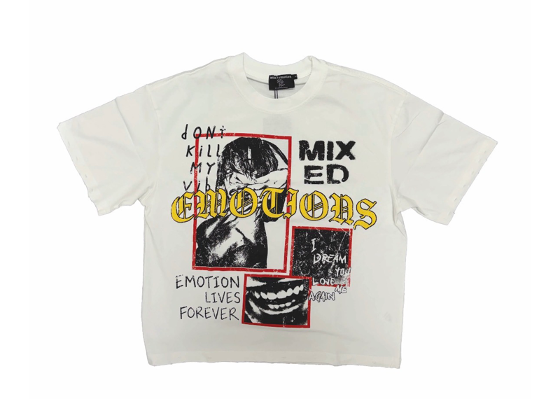 Mixed Emotion White/Red Tee