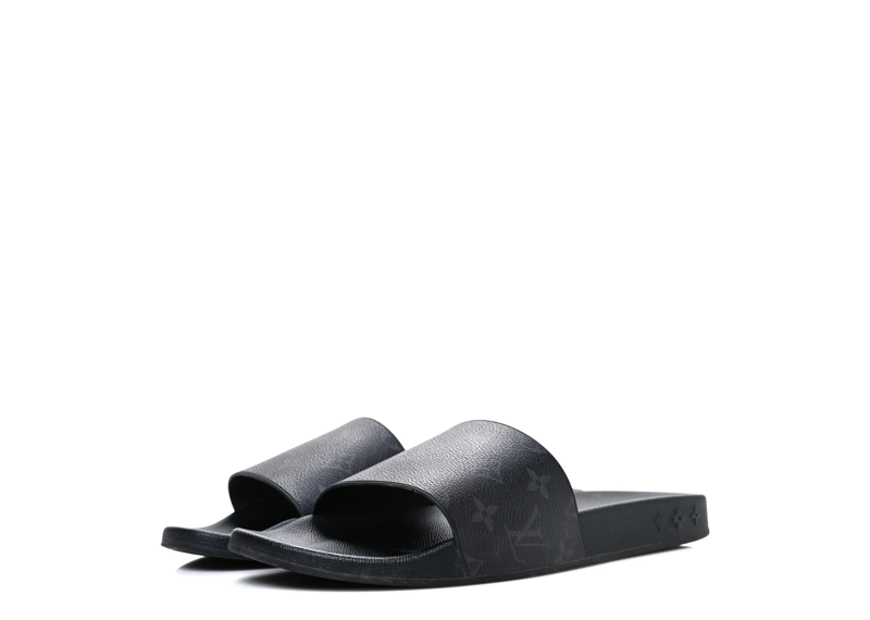 Louis Vuitton Monogram Eclipse Waterfront Mules Black Sandals