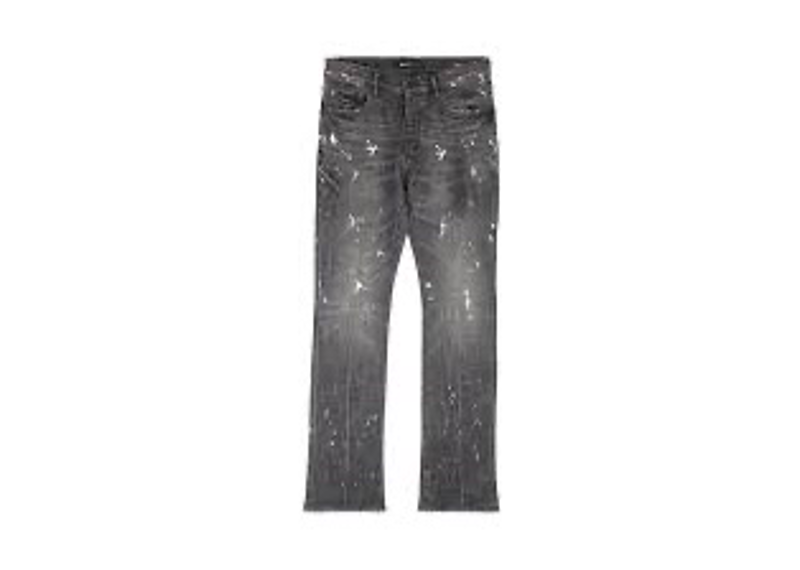 purple jeans grey splatter